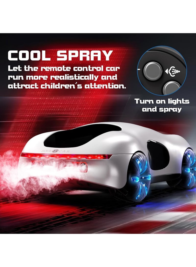 عام سيارة RC، سيارة تحكم عن بُعد 2.4 جيجا هرتز ودوارة بزاوية 360 درجة مع ضوء بارد ورذاذ، مناسبة لعمر 6-12 سنة هدية إبداعية لعيد ميلاد صبي وفتاة من 6-12 سنة - Image 3