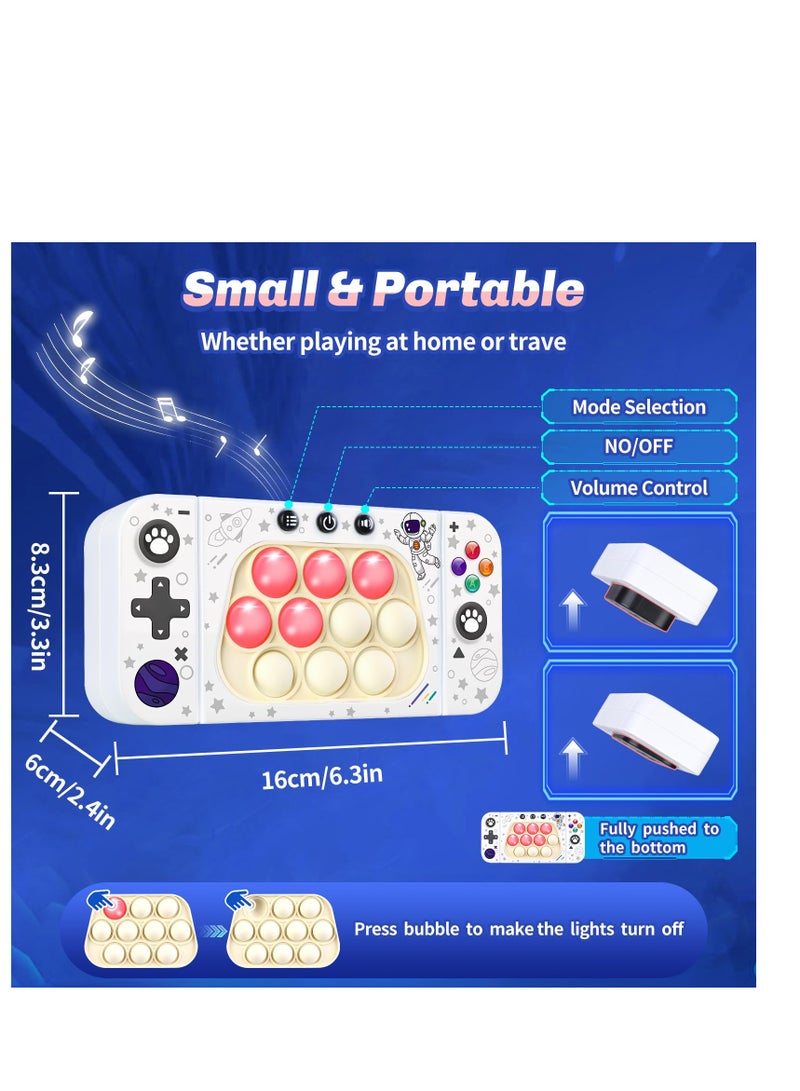 SYOSI Baigine Pop Toys for Kids Adults, Electronic Fidget Light-up Sensory Games Travel Handheld Game Bubble Birthday Gifts for Age 8 9 10-12-18 Year Old Girl Boys (White) - Image 4