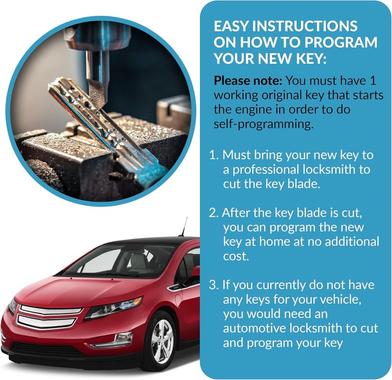 Keyless2Go Replacement 5 Button PEPS Flip Key for Chevrolet Volt - 2 Pack - Image 4