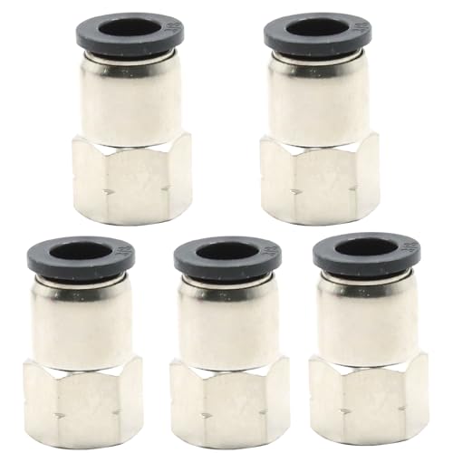 EATAKWARD 5Pcs 3/8 Od x 1/4" Female Npt Air Fittings Push to Connect Fittings, Air Lines Fittings Male Thread Pneumatic Fitting 3/8 Tubing Fitting Push in Connector Quick Connect - Image 1