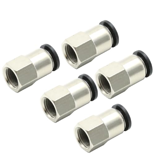 EATAKWARD 5Pcs 3/8 Od x 1/4" Female Npt Air Fittings Push to Connect Fittings, Air Lines Fittings Male Thread Pneumatic Fitting 3/8 Tubing Fitting Push in Connector Quick Connect - Image 3