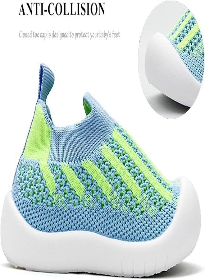 SHRBI Baby Sock Shoes Baby Walking Shoes Infant Non-Slip Breathable Slippers with Soft Rubber Sole Baby Boys Girls Slip On Sneakers (Toddler Kids Shoe = Size 14.5 CM, Blue) - Image 5