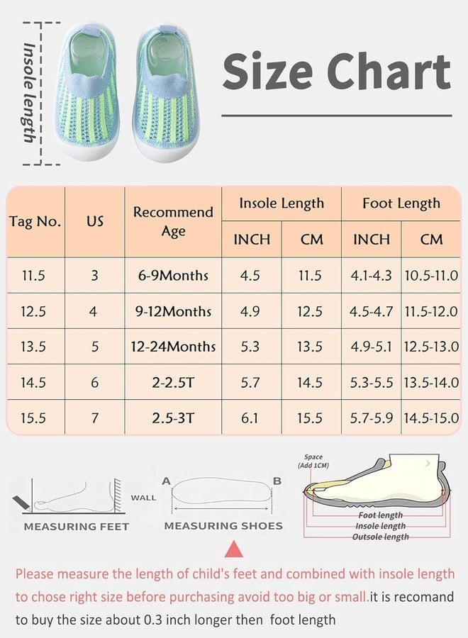 SHRBI Baby Sock Shoes Baby Walking Shoes Infant Non-Slip Breathable Slippers with Soft Rubber Sole Baby Boys Girls Slip On Sneakers (Toddler Kids Shoe = Size 14.5 CM, Blue) - Image 4