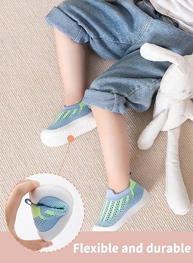 SHRBI Baby Sock Shoes Baby Walking Shoes Infant Non-Slip Breathable Slippers with Soft Rubber Sole Baby Boys Girls Slip On Sneakers (Toddler Kids Shoe = Size 14.5 CM, Blue) - Image 2