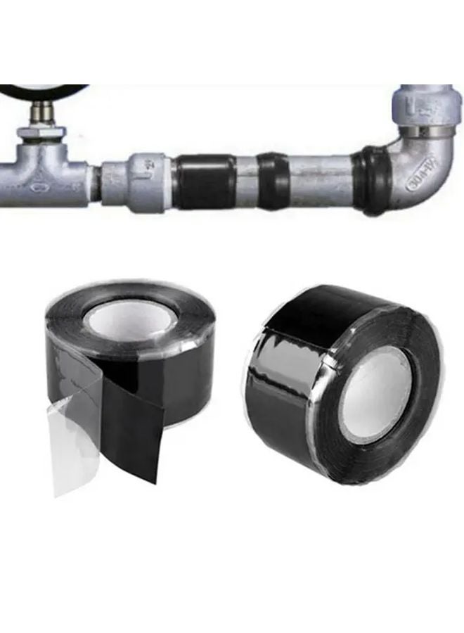 Black Strong Waterproof Silicone Tape Self Fusing Leak Proof Insulating Repair Tape - Image 2