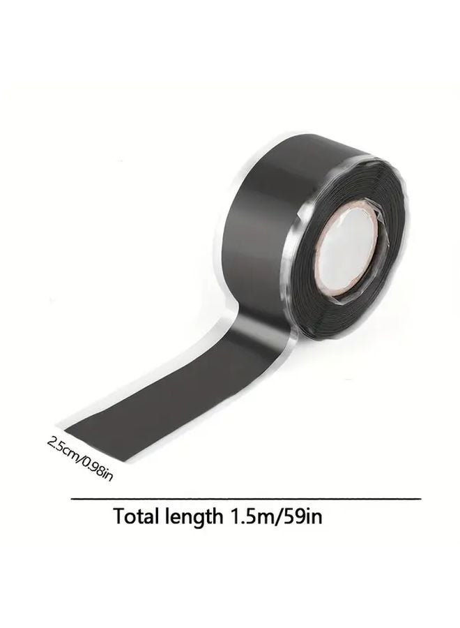 Black Strong Waterproof Silicone Tape Self Fusing Leak Proof Insulating Repair Tape - Image 3