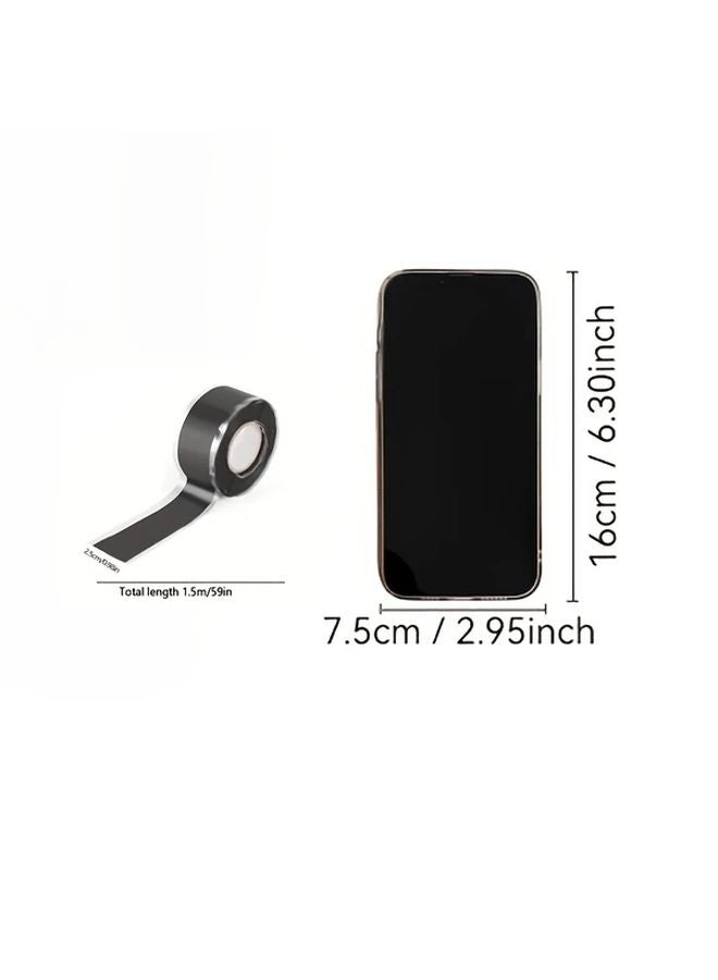 Black Strong Waterproof Silicone Tape Self Fusing Leak Proof Insulating Repair Tape - Image 4