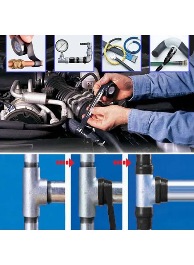 Black Strong Waterproof Silicone Tape Self Fusing Leak Proof Insulating Repair Tape - Image 5