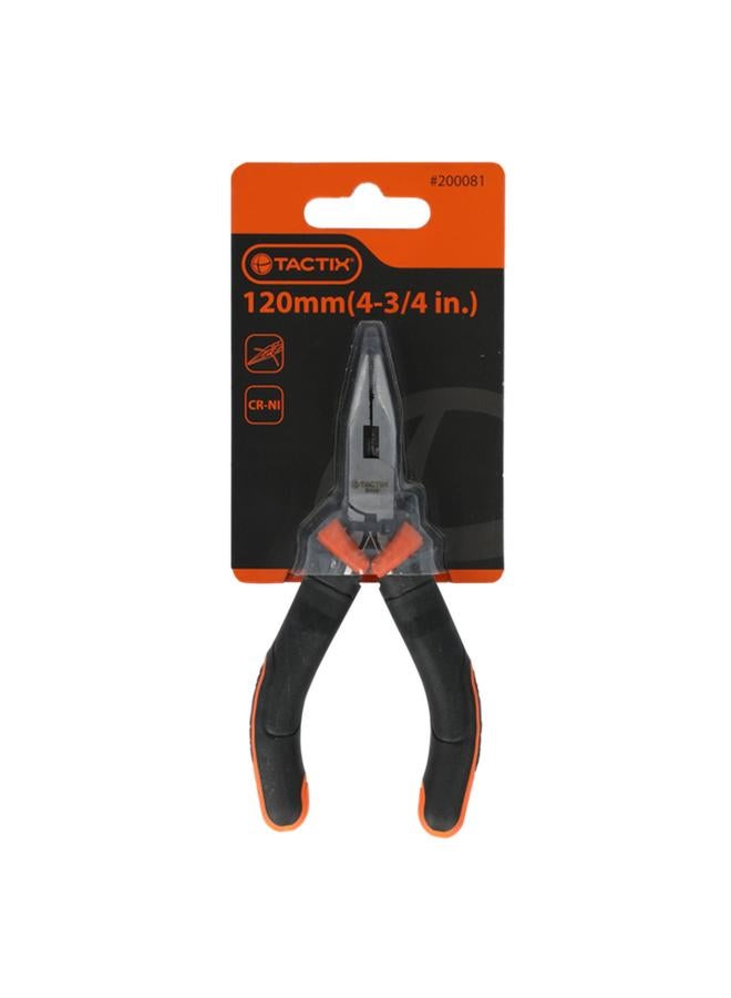 Tactix Mini Long Nose Plier Black and Orange 4-3/4inch - Image 1