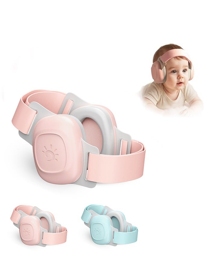 Baby Ear Muffs for Noise Protection, 25 dB Noise-Cancelling Headphones for Newborns, Infants & Toddlers (3–48 Months), Travel, Airplanes, Pink