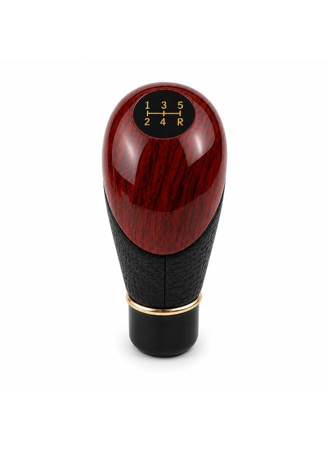 Universal Car Gear Shift Knob, Black or Wood-Grain-Style Plastic Shifter Handle, Check LHD/RHD and Mounting Compatibility - Image 1