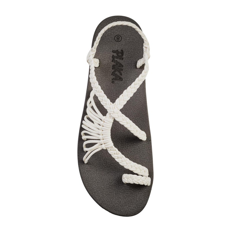 Plaka Atlantis Summer Walking Sandals for Women â€“ Comfortable Strappy Sandals with Arch Support for Beach Walks and Casual Outings | Pearl, Size 9 - Image 1