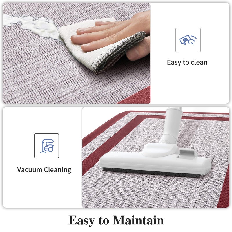 Mattitude Kitchen Mats Set of 2 Cushioned Anti-Fatigue Non-Skid Rug Sets Ergonomic Comfort Standing Mat for Kitchen, Floor, Office, Sink, Laundry,Red - Image 4