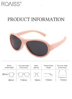 roaiss Oval Polarized Sunglasses for Babies UV400 Protection Cute Beach Holiday Sun Glasses with Flexible Silicone Frame and Elastic Strap for Boys Girls Age 0-3 Sandy Pink  - Image 4