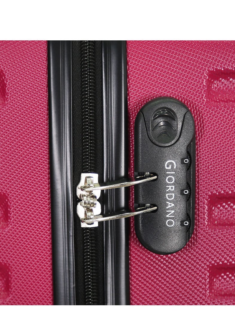 GIORDANO 3-Piece ABS Hardside Spinner Iron Rod Luggage Trolley Set With TSA Lock 20/24/28 Inch Marsalla  - Image 4