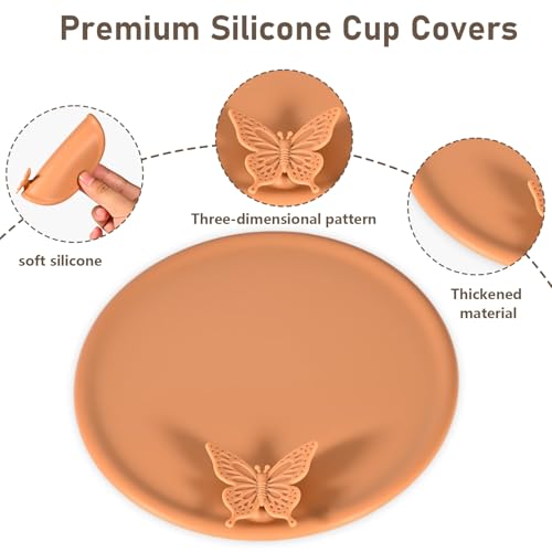 Keweilian Silicone Cup Covers， Multicolored Silicone Lids for Mugs, Cups, Tea Pots,Mug Covers,Cup Lids for Coffee & Tea,4 Pack - Image 4