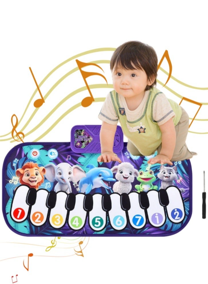 Lullaxx Animal Piano Music Mat, suitable for 3/4/5/6/7-year-old children's music enlightenment toys, birthday gifts and holiday gifts - Image 1
