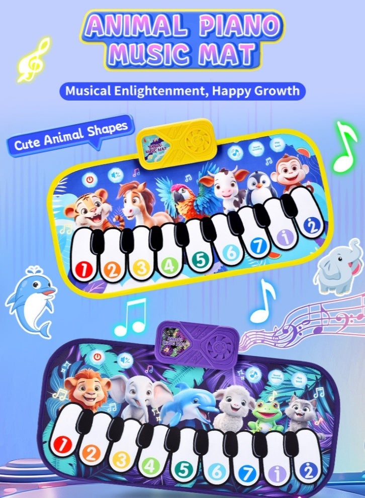 Lullaxx Animal Piano Music Mat, suitable for 3/4/5/6/7-year-old children's music enlightenment toys, birthday gifts and holiday gifts - Image 2