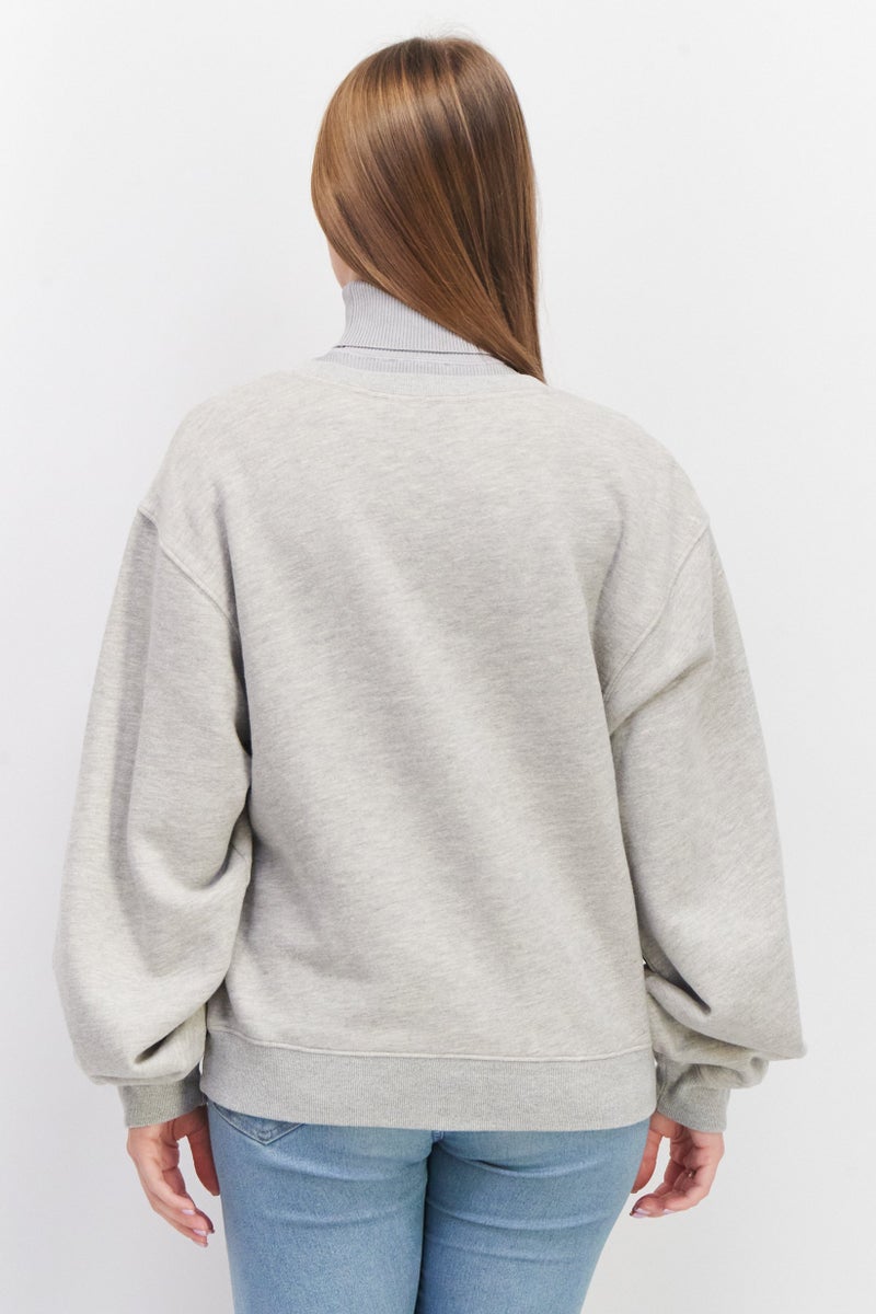 Agolde Women Long Sleeves Heather Sweatshirt, Grey - Image 2