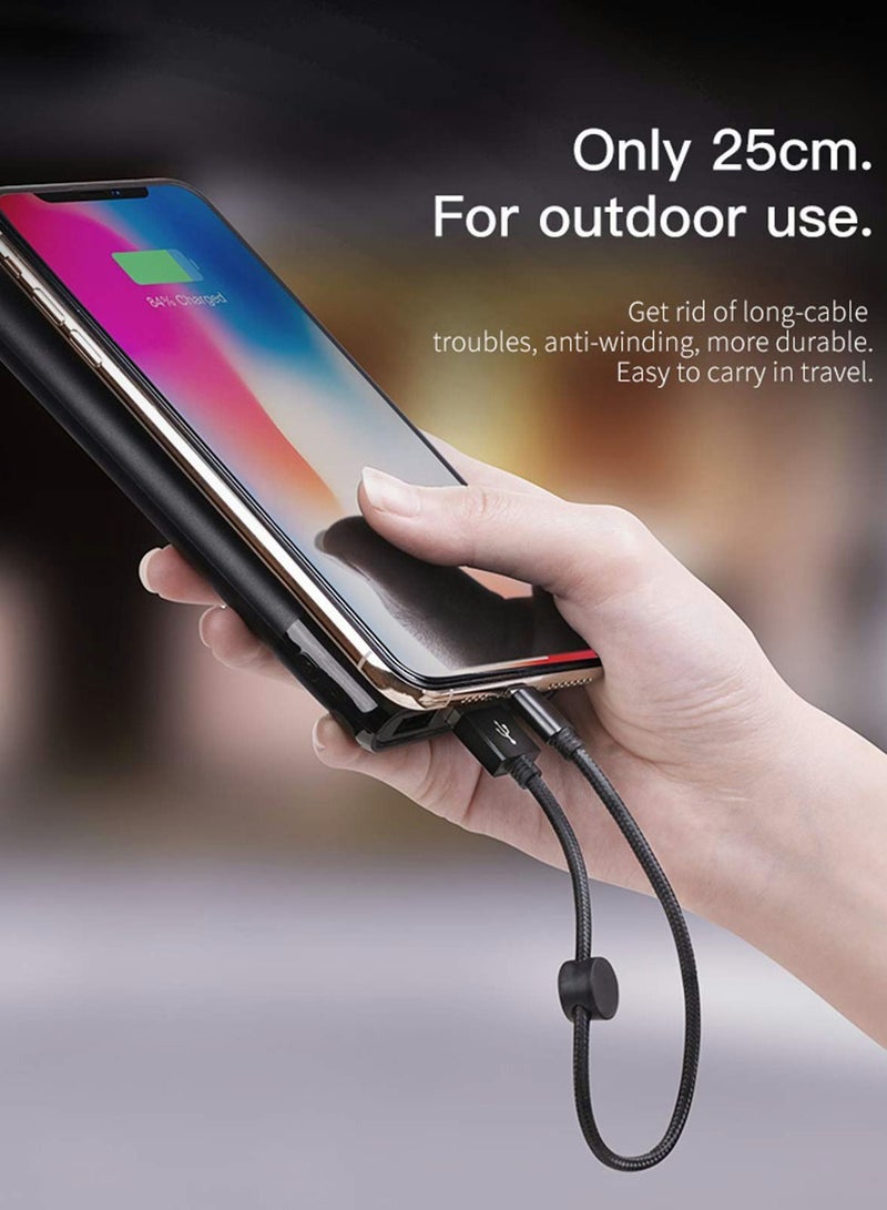 Y&D USB C Cable Short 25cm Ideal Lenght, Android Auto 3A Fast Charging and Data Sync, A to Charger for Phones, Power Banks, Laptops Type Charge Lead (Black) - Image 2