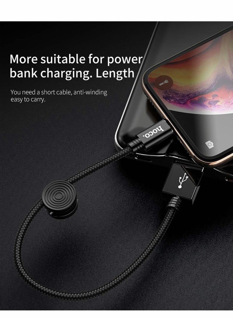 Y&D USB C Cable Short 25cm Ideal Lenght, Android Auto 3A Fast Charging and Data Sync, A to Charger for Phones, Power Banks, Laptops Type Charge Lead (Black) - Image 5