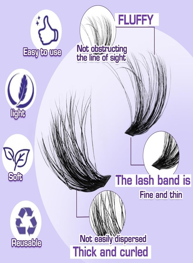 FOINEMYED Lash Extension Kit 14-24mm Lash Clusters Kit 60D+80D+100D Thick Volume Eyelash Extension Kit D Curly DIY Individual Lashes 3 Style Lashes with Waterproof Lash Bond and Seal and Tweezers - Image 4