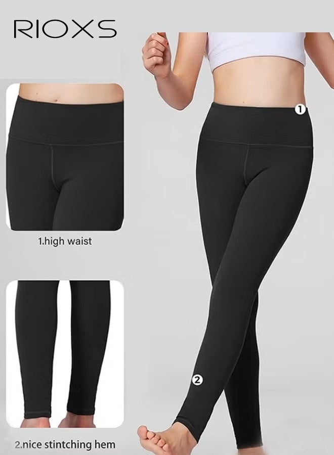 ريوكس فتيات الساقين، فتيات الأطفال الصغار شديدات الساقين، ساقان موحدة مدرسية، بنطال محاك للفستان، ساقان مريحة ناعمة، طول الكاحل للساقين لمدرسة الفتيات، فصل الرقص أو اللعب ارتداء، ساقان سوداء صلبة - Image 3