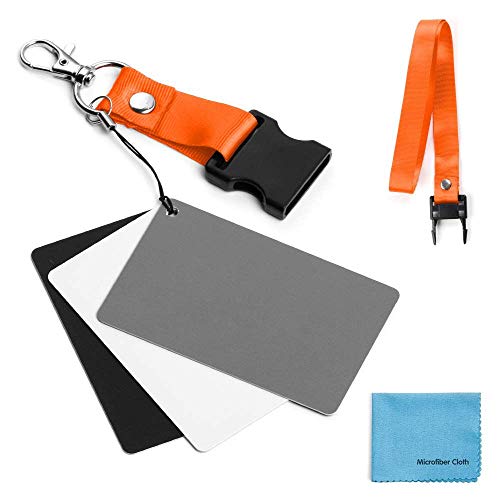 Sedremm Grey Card White Balance Card 3 in 1 Digital Color Correction Set 18% Exposure Photography Card for Video DSLR and Film with Microfiber Cleaning Cloth - Image 5