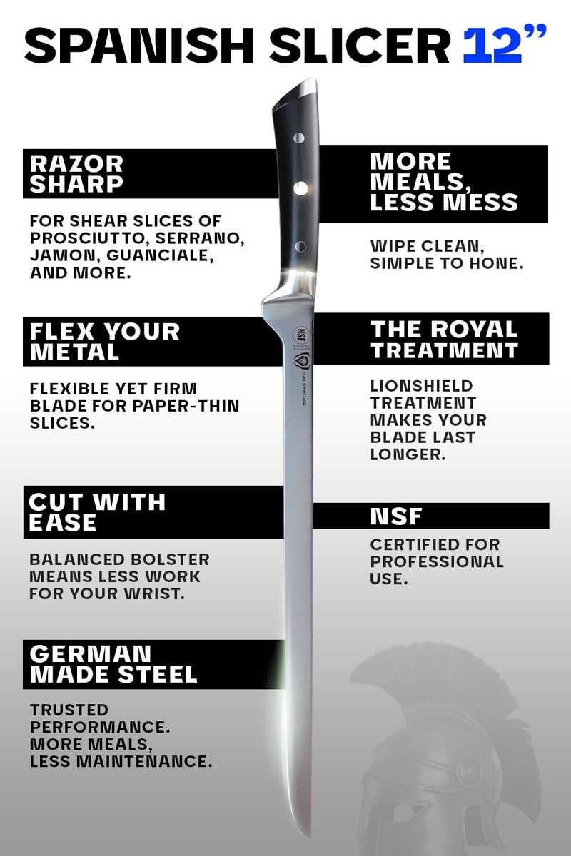 Dalstrong سلاسل لحم و لحم خنزير على الطراز الإسباني من DALSTRONG - 12" - سلسلة المحارب - فولاذ ألماني HC - مع غلاف - معتمد من NSF - Image 5