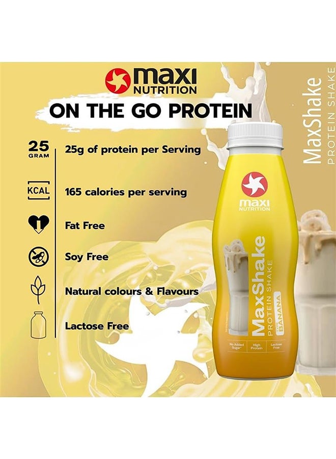 Maxi Nutrition MaxShake Protein Milk Shake Banana Flavour| With 25g Of High Protein | Lactose Free | No Added Sugar | No Artificial Colour & Flavour - Image 2