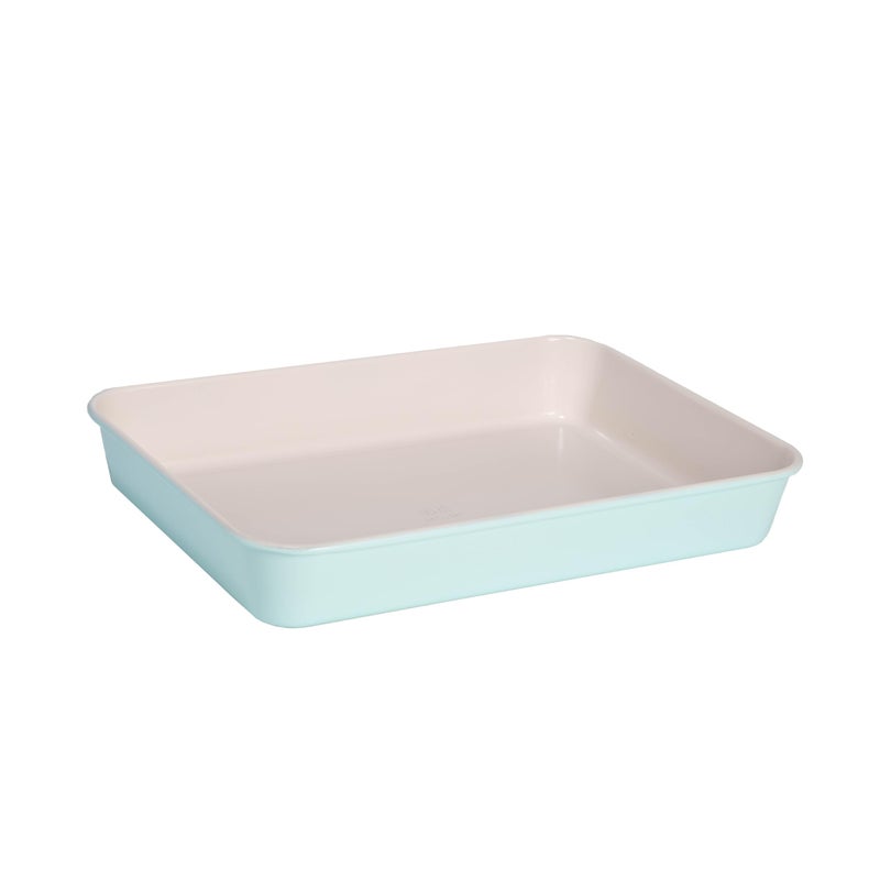 Tasty Clean Ceramic 14Inch x 10Inch Roasting Pan Durable Aluminized Steel for Professional Results Clean Ceramic Nonstick Coating Oven Safe to 425F Dishwasher Safe Aqua - Image 2