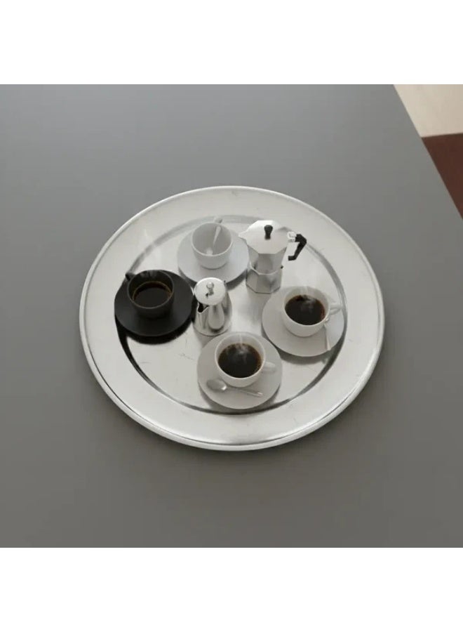 سرڤيس عشاء دائري ستانلس ستيل 18/10 سادة - Image 3