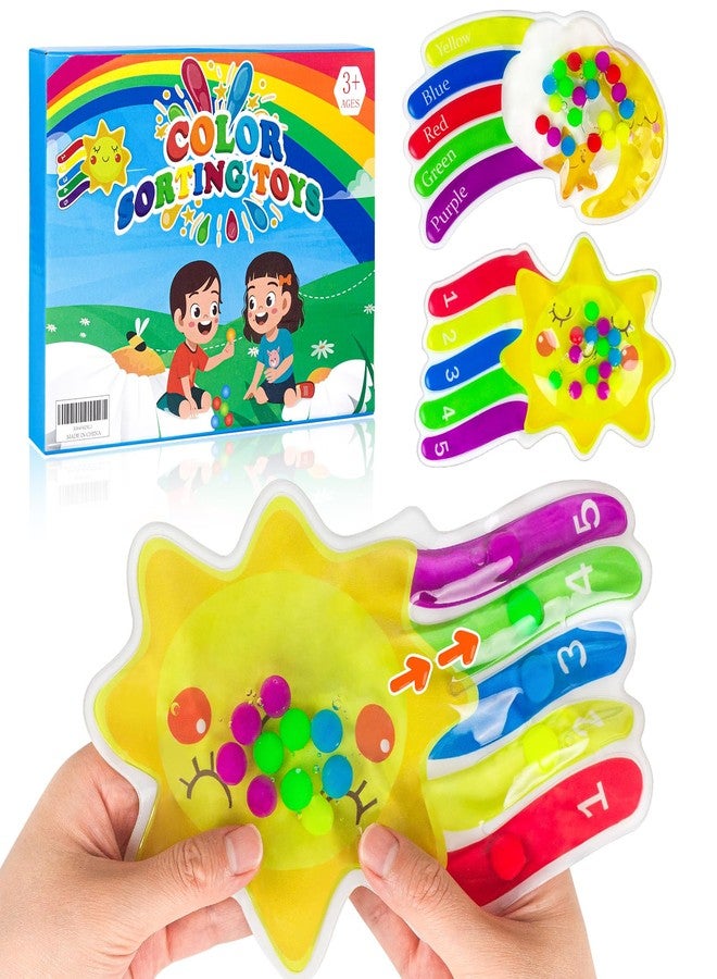 PEFOOK 2PCS Color Sorting Sensory Toys, Fine Motor Skill Games Learning Toys for Toddlers, Color Matching Fidget for Calm Down, Preschool Learning & Educational Montessori with Autism - Image 1