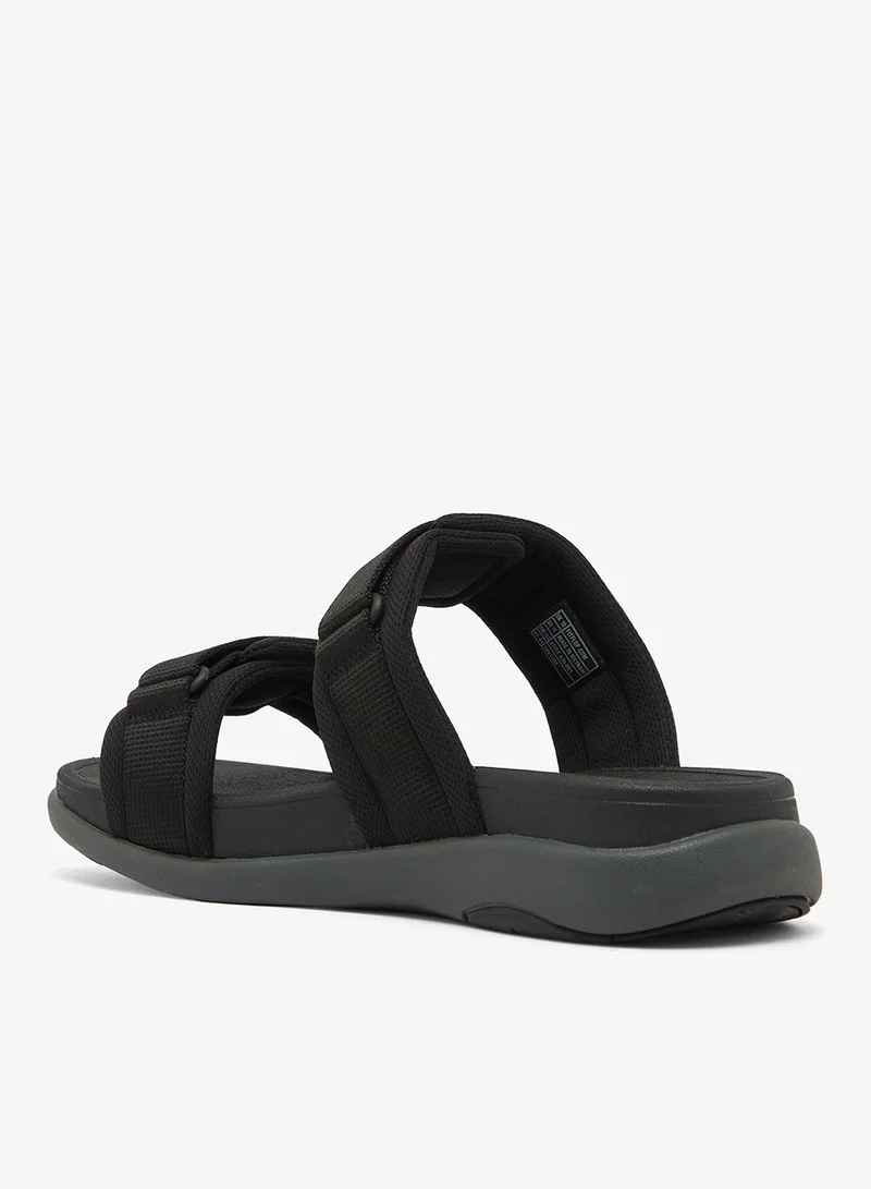 Fitflop BLACK F-Mode Go Two Bar Webbing Slides for Men | Best Price UAE