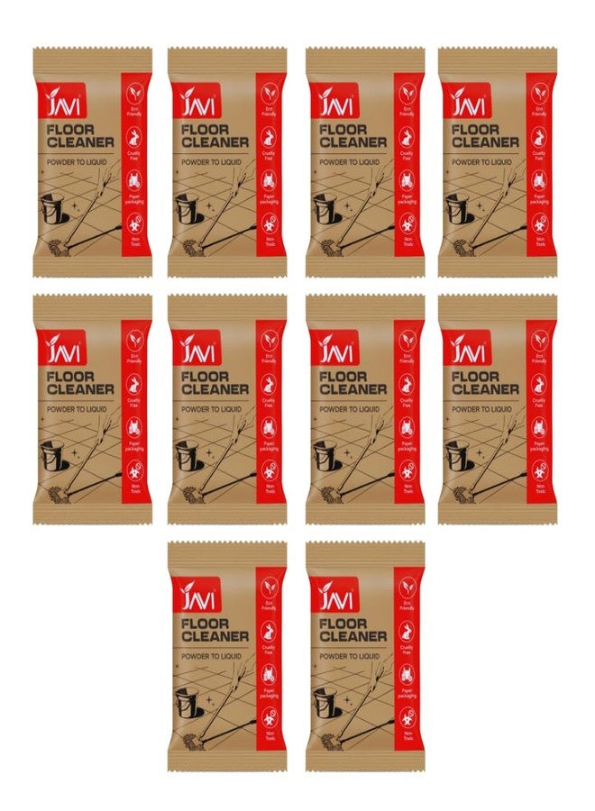 JAVI Powder-To-Liquid Floor Cleaner | Eco-Friendly, Non-Toxic, Pet & Baby Safe | Natural Scent | Plastic-Free | 99% Germ Kill | Natural floor cleaner | Powder Refill Pack (10 Sachets = 5 Litre) - Image 1
