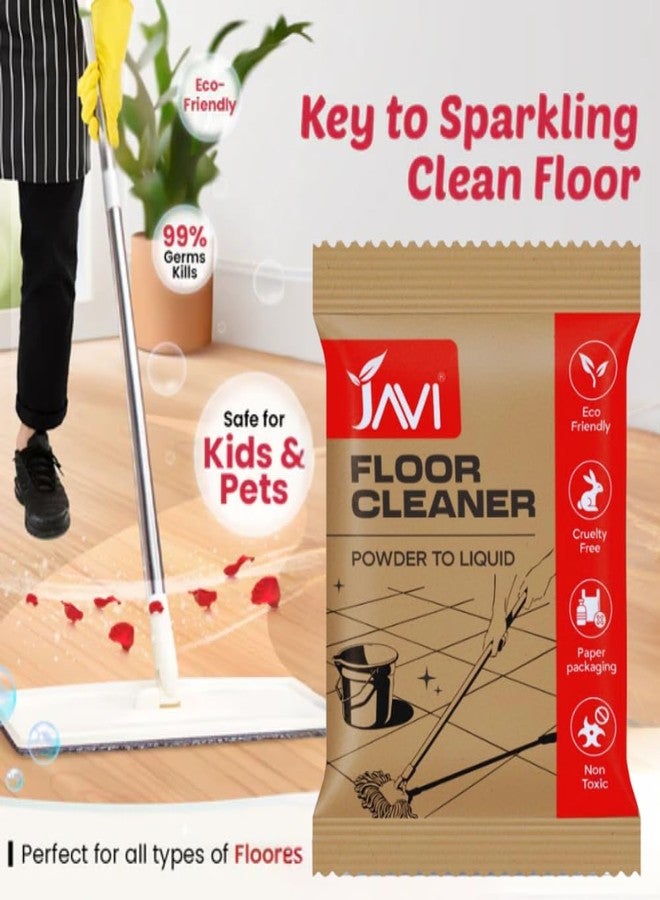 JAVI Powder-To-Liquid Floor Cleaner | Eco-Friendly, Non-Toxic, Pet & Baby Safe | Natural Scent | Plastic-Free | 99% Germ Kill | Natural floor cleaner | Powder Refill Pack (10 Sachets = 5 Litre) - Image 4