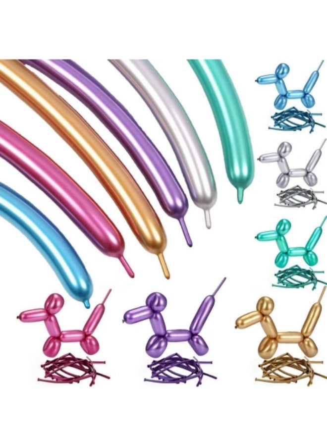 100PCS Decorative Long Balloons Magic Balloons Multicolor - Image 4