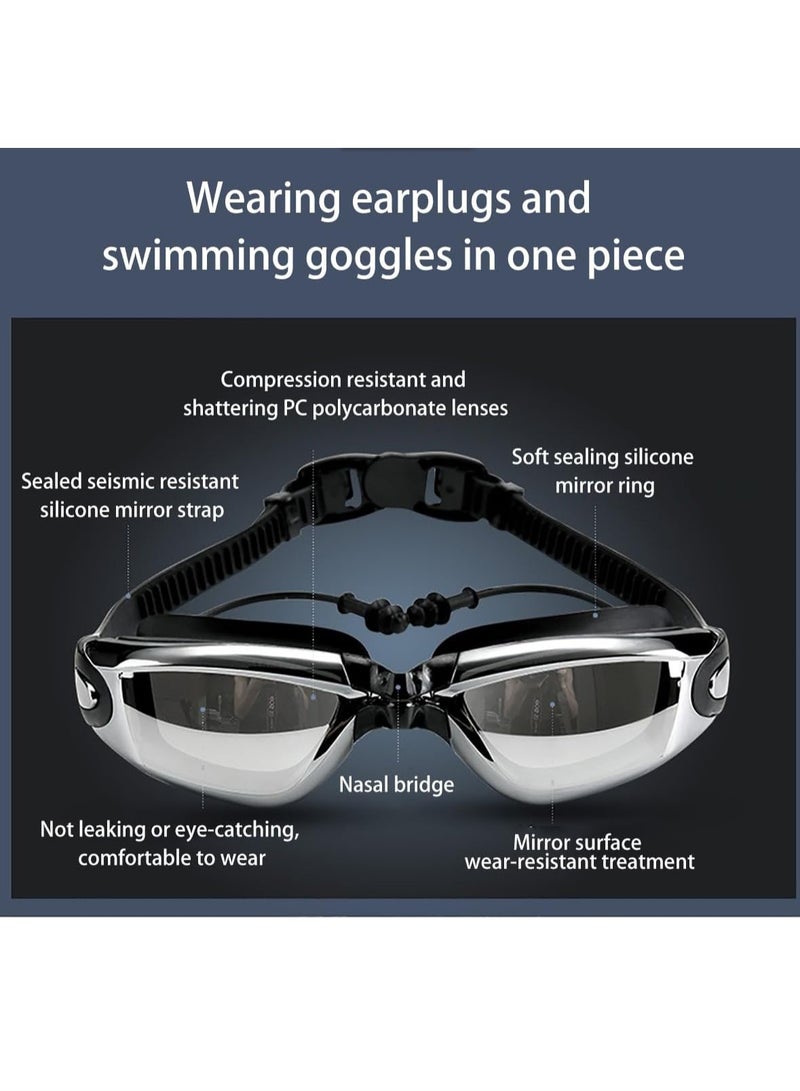 Generic Adult Swimwear Set Men's Swimwear Set Swimming Trunks Swim Goggles Swim Cap Ear Plugs Nose Clip Swim Bag Swim Pool Beach Essentials for Summer Fun (Blue) - Image 3