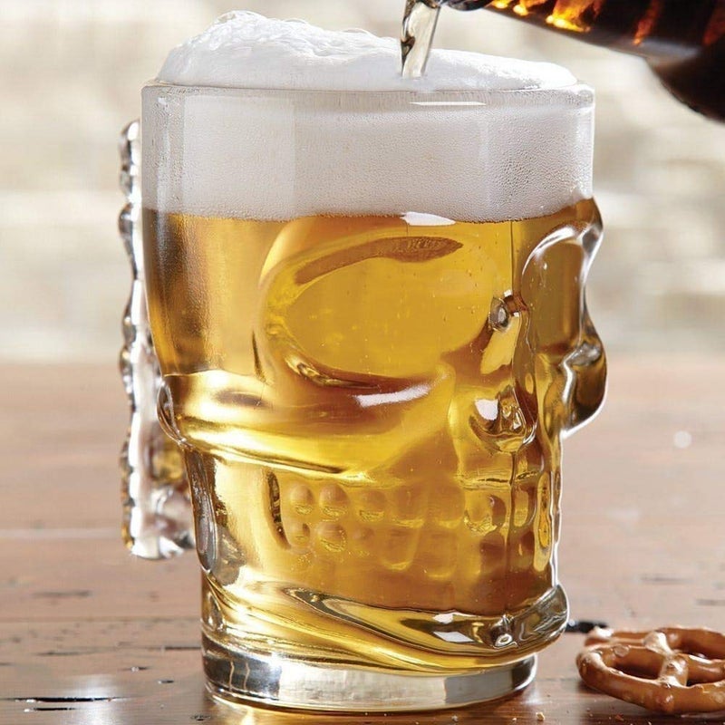 DCloud Hub DCloud Hub Large Skull Beer Mug Crystal Glass 550ml Set of 1 2 - Image 2