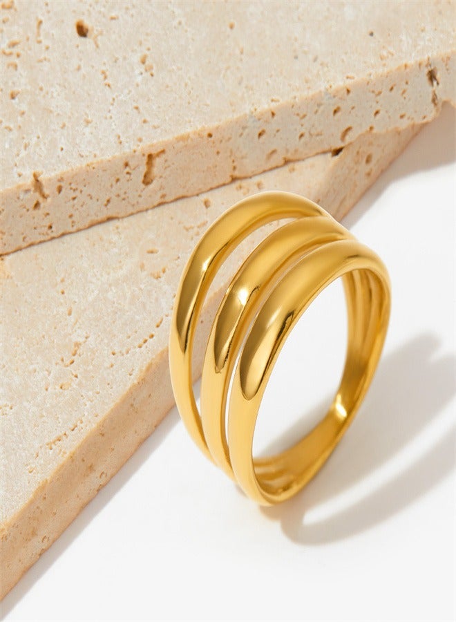 18k Gold Ring - Exquisite Women's Jewelry, Wedding Band, Luxury Fashion Accessory, Handcrafted Gold Ring, Timeless and Elegant Design, Perfect Gift for Her, Fine Jewelry Collection - Image 1