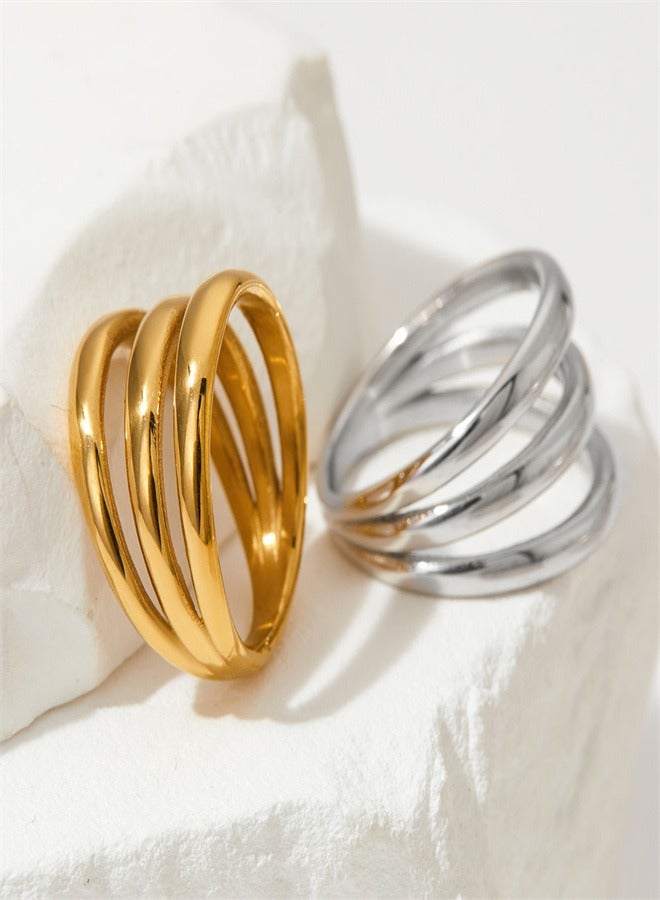 18k Gold Ring - Exquisite Women's Jewelry, Wedding Band, Luxury Fashion Accessory, Handcrafted Gold Ring, Timeless and Elegant Design, Perfect Gift for Her, Fine Jewelry Collection - Image 3