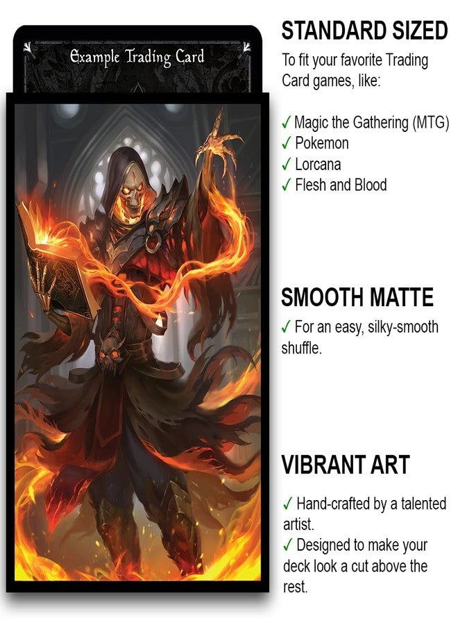 Fantasy North - Cinderbones - The Risen Flame - 100 Smooth Matte TCG Trading Card Sleeves - Fits Magic MTG Commander Pokemon and Other Card Games - Playing Card Sleeves - Image 2