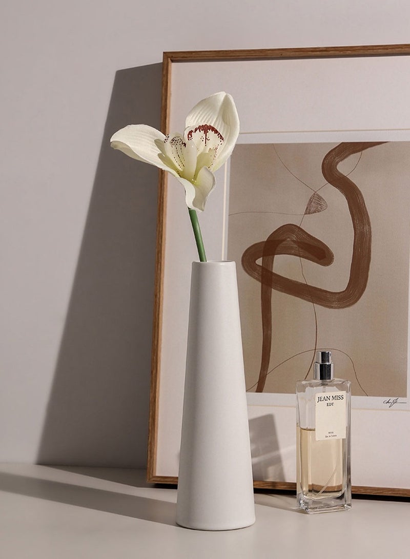 Captaintech White Straight Vases, Ceramic Vases, Modern Ornaments, Desktop Flower Arrangements, Home Decorations - Image 5