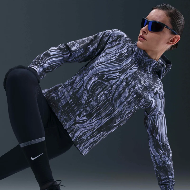 Nike Blue Women's Swift Repel UV Printed Running Jacket for Women | Best Price UAE