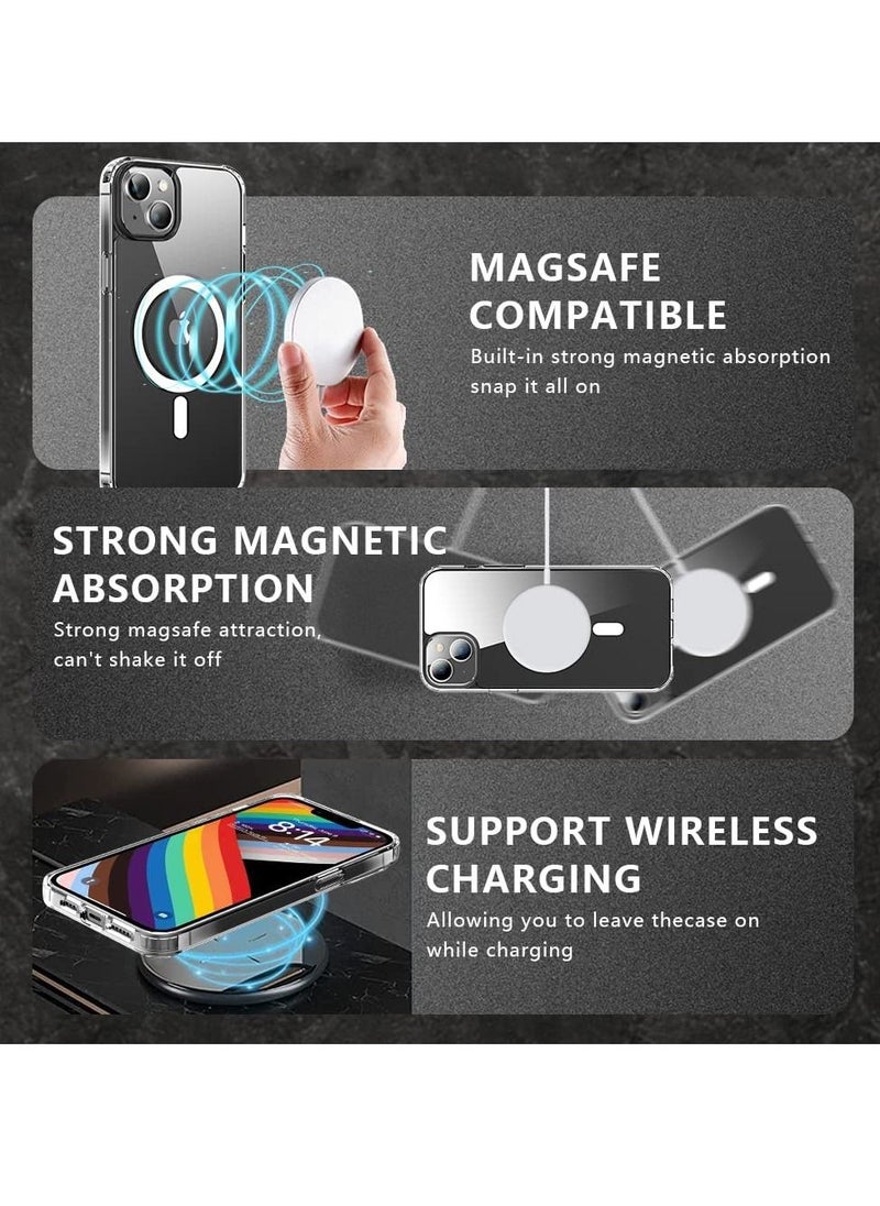BORTONY - iPhone 14 Plus Clear Magnetic Case with Built in Magnets Compatible with MagSafe Crystal Clear Slim TPU Hard Back Cover for Apple iPhone 14 Plus 6.7 inch 2022 Released (Clear) - Image 1