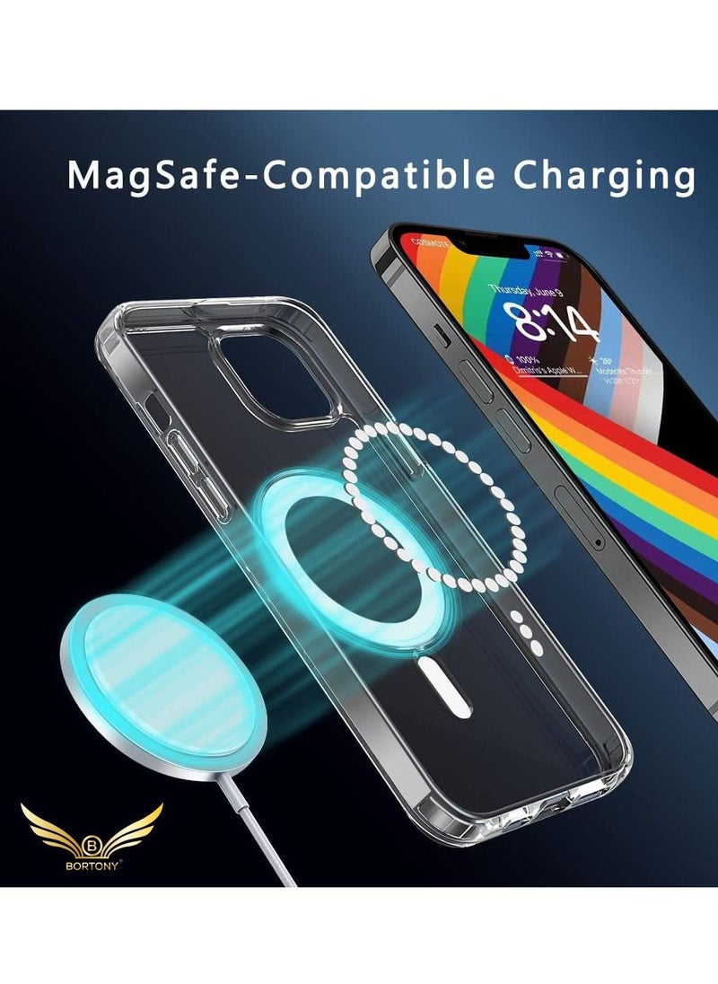 BORTONY - iPhone 14 Plus Clear Magnetic Case with Built in Magnets Compatible with MagSafe Crystal Clear Slim TPU Hard Back Cover for Apple iPhone 14 Plus 6.7 inch 2022 Released (Clear) - Image 1