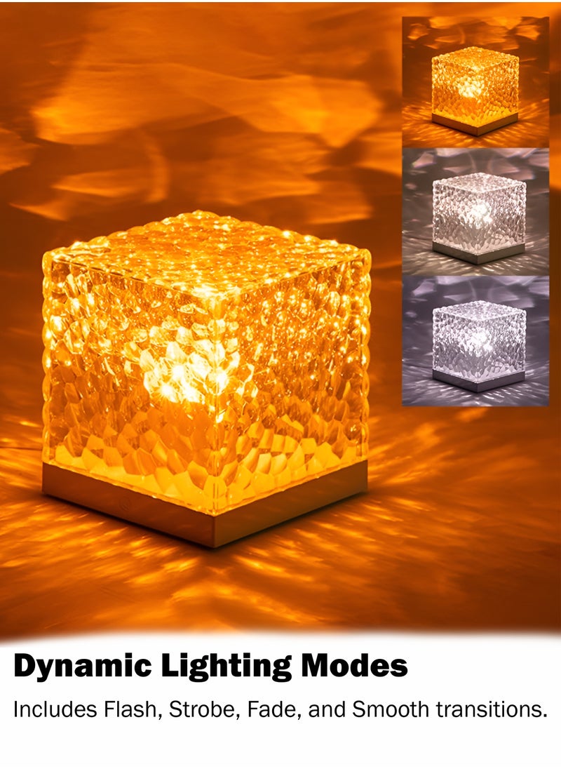 Toshionics Crystal Table Lamp Night Light Decorative Lamp Crystal Projection Lamp Mood Lighting for Cozy Atmosphere Ideal for Bedroom Living Room or Any Relaxation Space Home Décor Lamp 16 Colors Cube LED Lamp with USB Charging Wire and Remote Control RGB Color Changing Dimmable Night Light Lamp Decorative Lighting for Home Party Wedding and Any Occasions  - Image 3