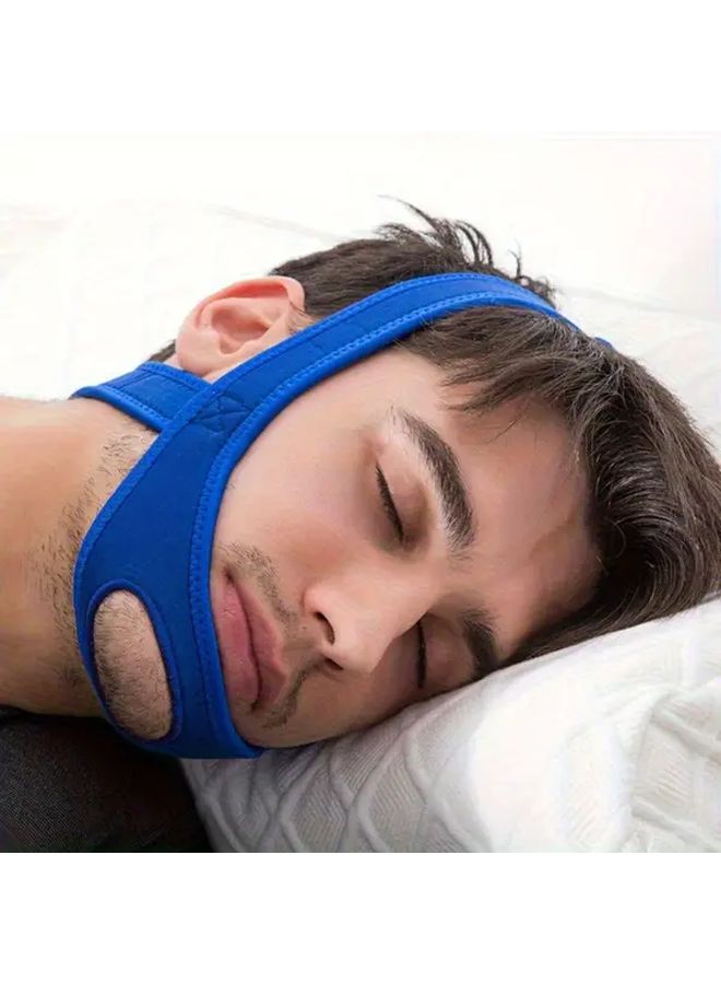 Black Adjustable Anti Snoring Chin Strap for Sleep Apnea Relief - Image 2