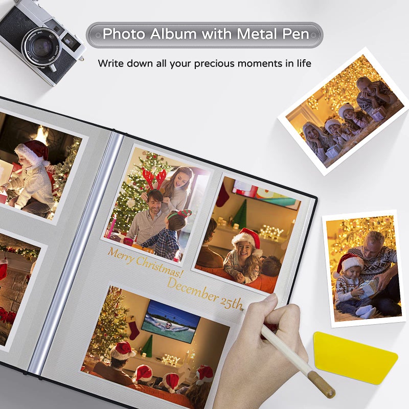 Popotop Large Photo Album Self Adhesive 4x6 5x7 8x10 Scrapbook Album DIY Picture Book Gifts for Mom Family Baby and Wedding with Metal Pen and Plastic Board - Image 5