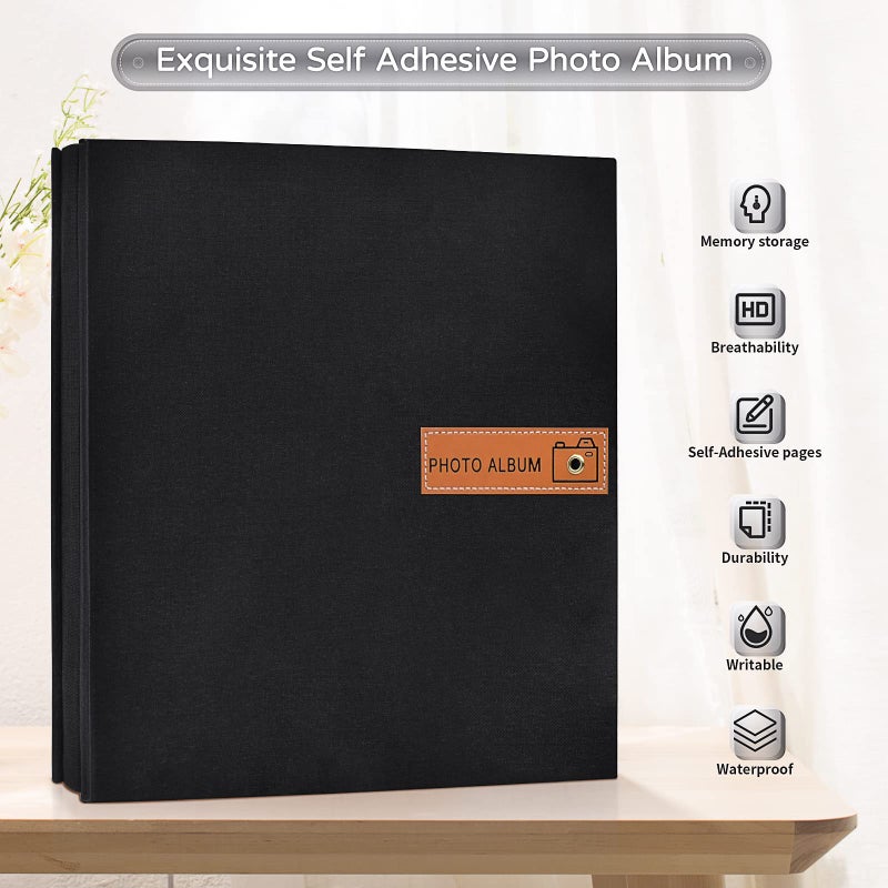 Popotop Large Photo Album Self Adhesive 4x6 5x7 8x10 Scrapbook Album DIY Picture Book Gifts for Mom Family Baby and Wedding with Metal Pen and Plastic Board - Image 2